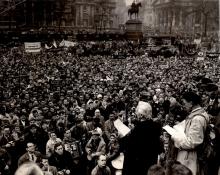 Photo of BR speaking at Trafalgar Square, 1961/04/03
