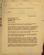 Australian Broadcasting Commission (B.H. Molesworth) to BR, 1950/07/25