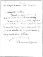 BR to Paul A. Schilpp, 1950/10/24